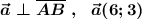 \boldsymbol{\vec{a}\perp \overline{AB}\ ,\ \ \vec{a}(6;3)}