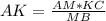 AK=\frac{AM*KC}{MB}