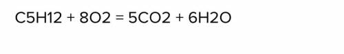 Напишіть рівняння реакції горіння пентину