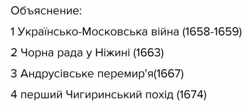 Установіть хронологічну послідовність подій другої половини хвііі століття