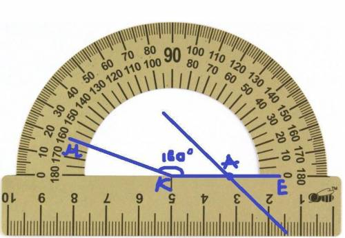 Побудуй кут. Градусна міра якого 160 градусів