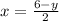 x = \frac{6 - y}{2}