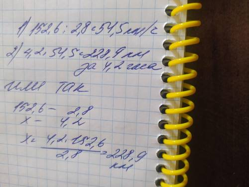 1. Автомобіль проїхав 152,6 км за 2,8 год. Скільки кілометрів він проїде за 4,2 год з тією самою шви